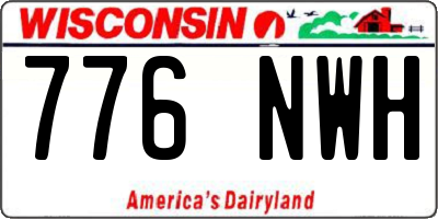 WI license plate 776NWH