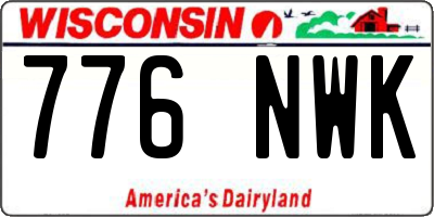 WI license plate 776NWK