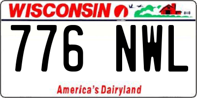 WI license plate 776NWL