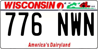 WI license plate 776NWN