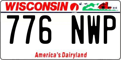 WI license plate 776NWP