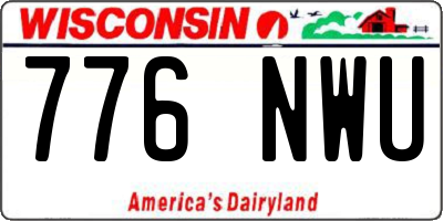 WI license plate 776NWU