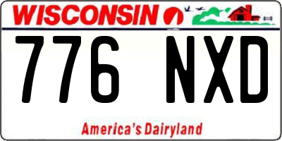 WI license plate 776NXD