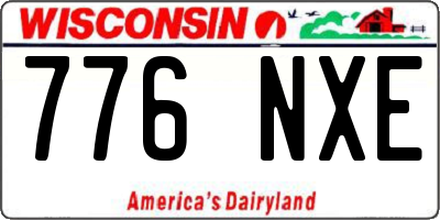 WI license plate 776NXE