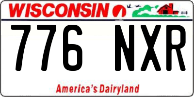 WI license plate 776NXR