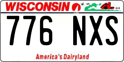 WI license plate 776NXS