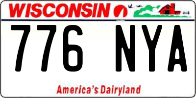 WI license plate 776NYA