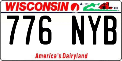 WI license plate 776NYB