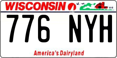 WI license plate 776NYH