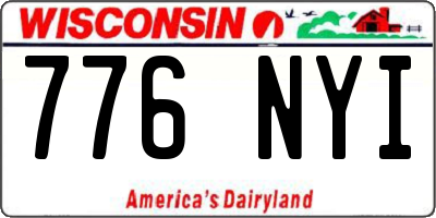 WI license plate 776NYI