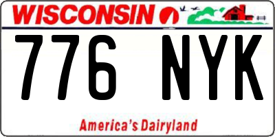 WI license plate 776NYK