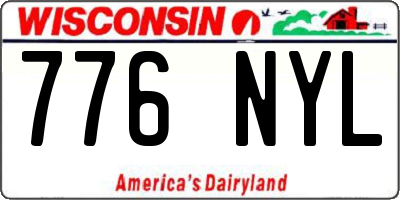 WI license plate 776NYL