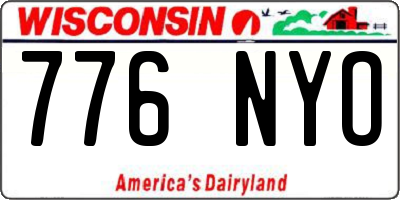 WI license plate 776NYO
