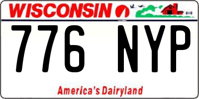 WI license plate 776NYP