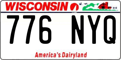 WI license plate 776NYQ