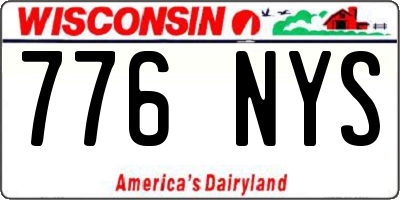 WI license plate 776NYS