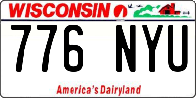 WI license plate 776NYU