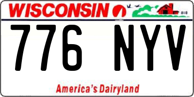 WI license plate 776NYV