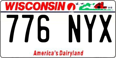 WI license plate 776NYX