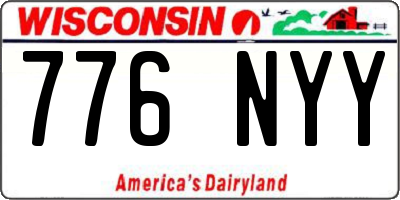 WI license plate 776NYY