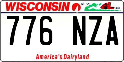 WI license plate 776NZA