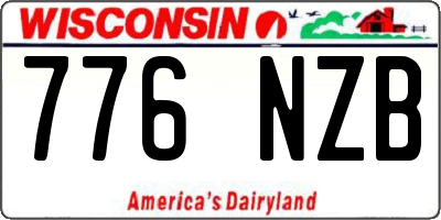 WI license plate 776NZB