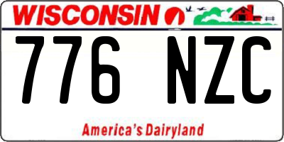 WI license plate 776NZC