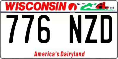 WI license plate 776NZD