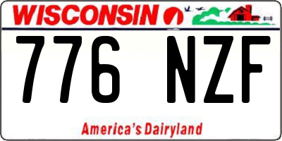 WI license plate 776NZF