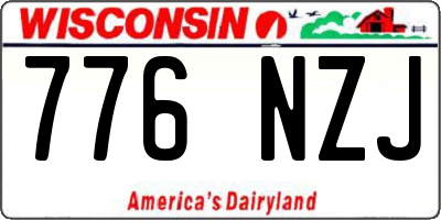WI license plate 776NZJ