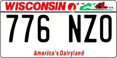 WI license plate 776NZO