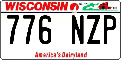 WI license plate 776NZP