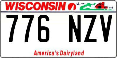 WI license plate 776NZV