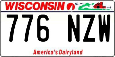 WI license plate 776NZW