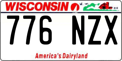 WI license plate 776NZX