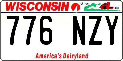 WI license plate 776NZY