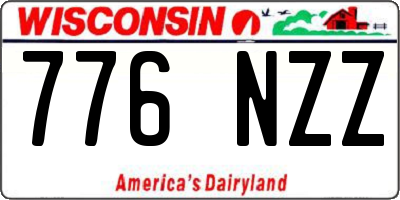 WI license plate 776NZZ