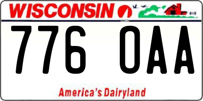WI license plate 776OAA