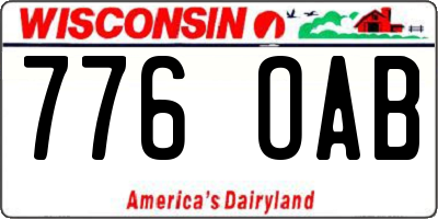 WI license plate 776OAB