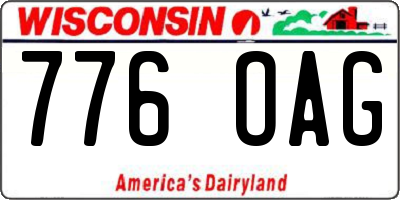 WI license plate 776OAG