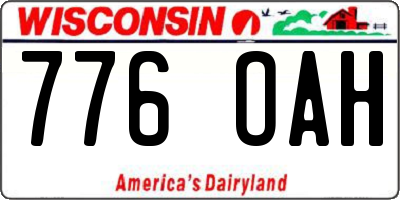 WI license plate 776OAH