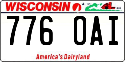 WI license plate 776OAI