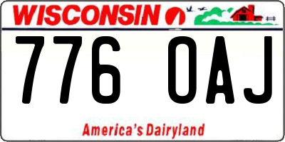 WI license plate 776OAJ