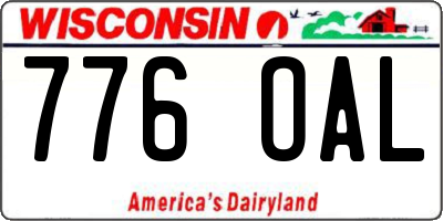 WI license plate 776OAL