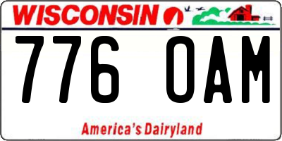 WI license plate 776OAM