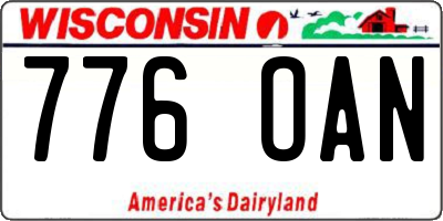 WI license plate 776OAN