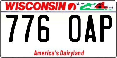 WI license plate 776OAP