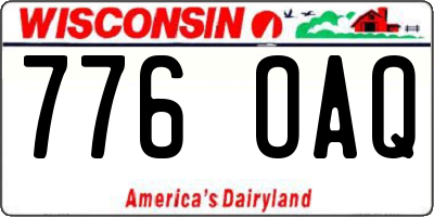 WI license plate 776OAQ