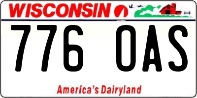 WI license plate 776OAS