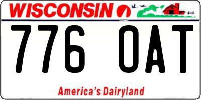 WI license plate 776OAT